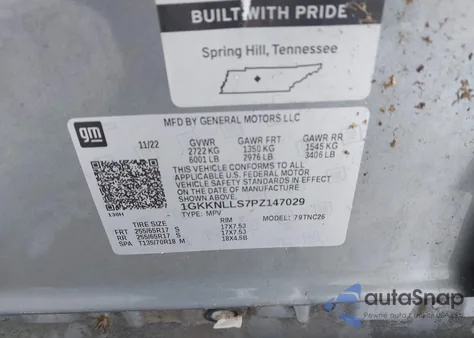 2023 GMC Acadia Awd At4 z USA, uszkodzony, nr VIN 1GKKNLLS7PZ147029